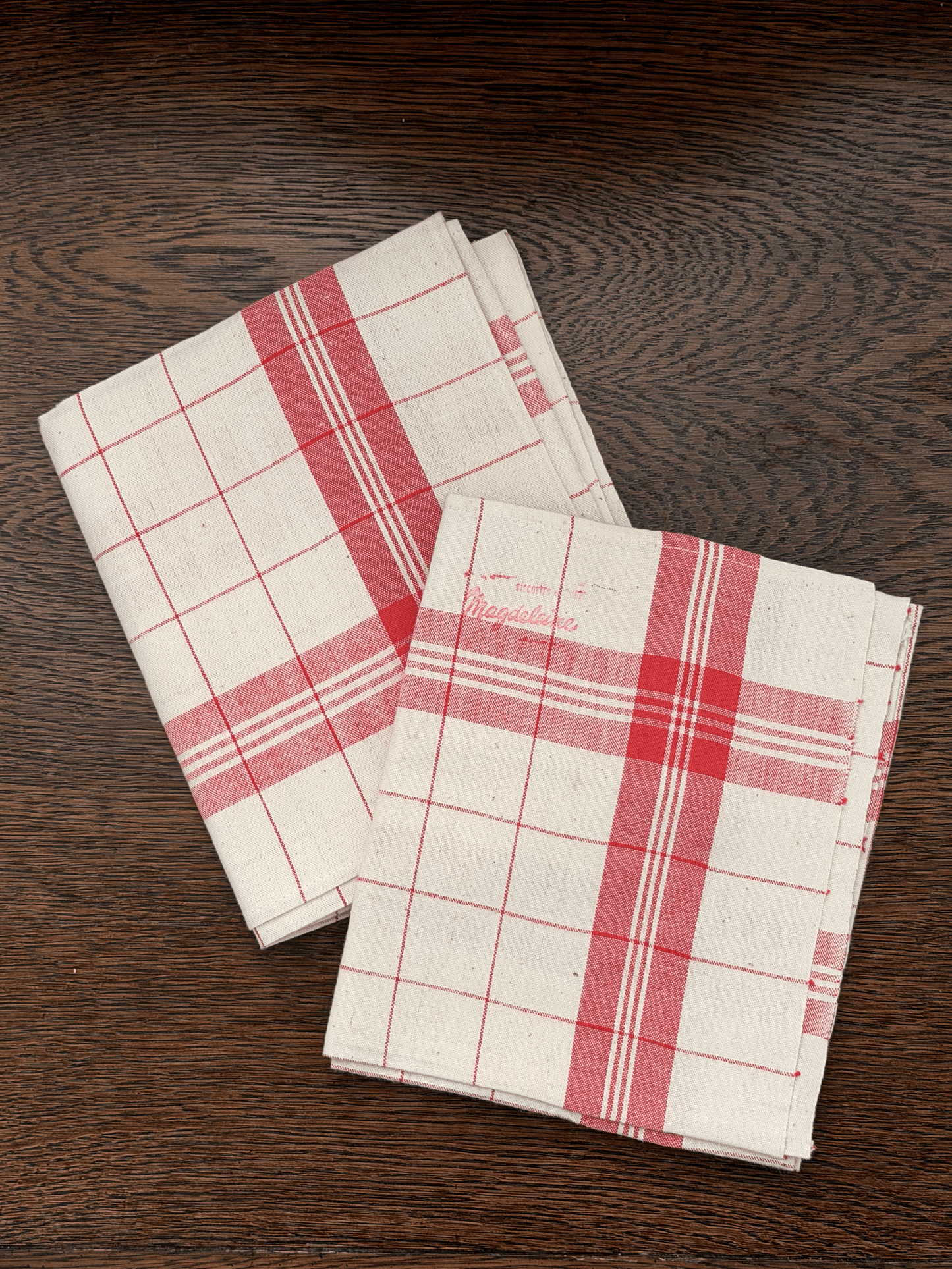 French Tea Towel in Red Plaid