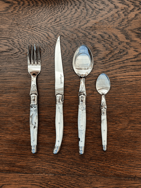 Jean Dubost Flatware in Marbled, 6 Sets