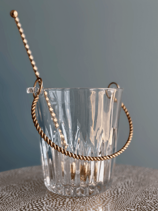 Vintage French Ice Bucket with Serving Spoon