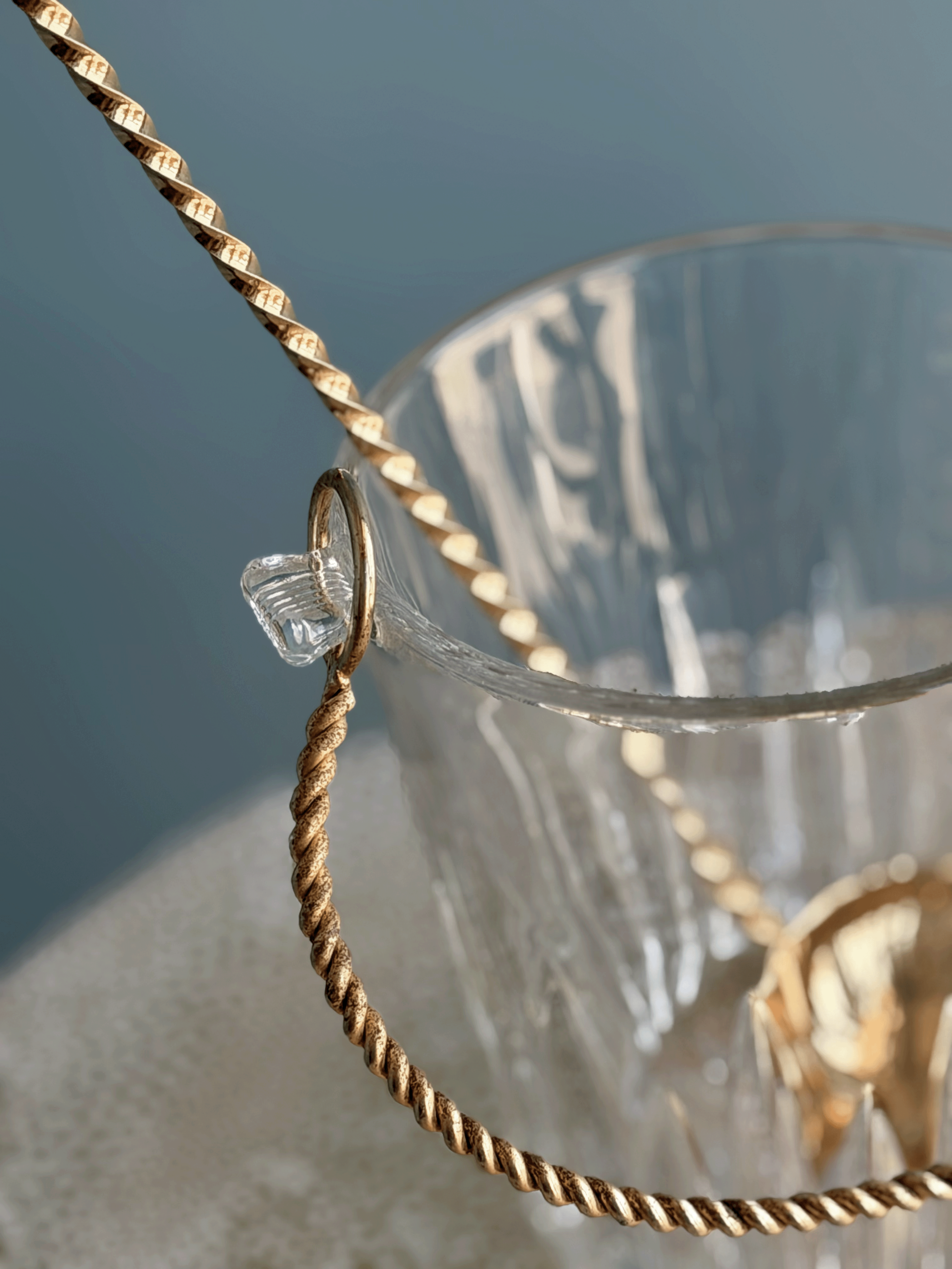 Vintage French Ice Bucket with Serving Spoon