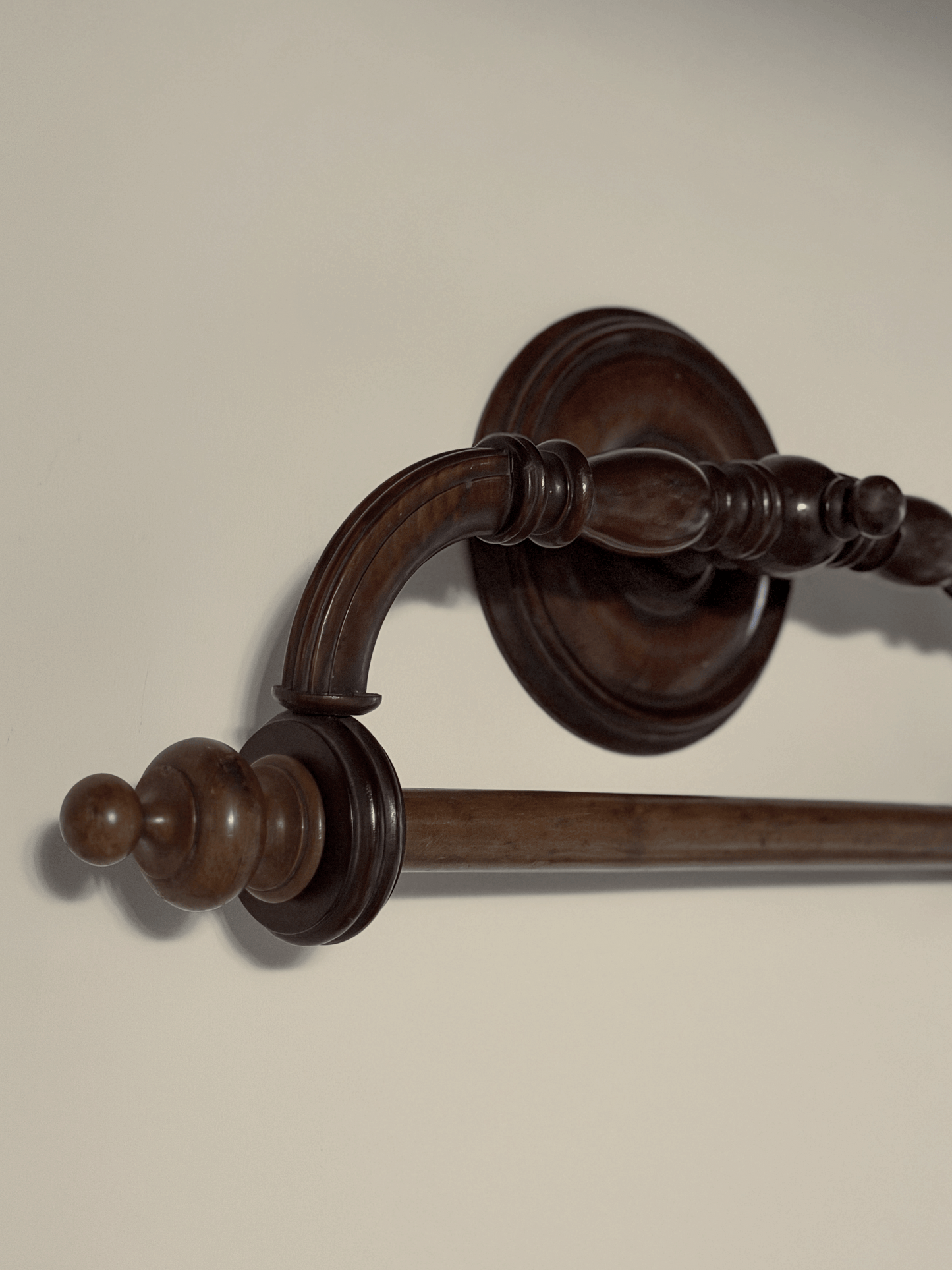 Antique French Mahogany Towel Rack, 1890-1910
