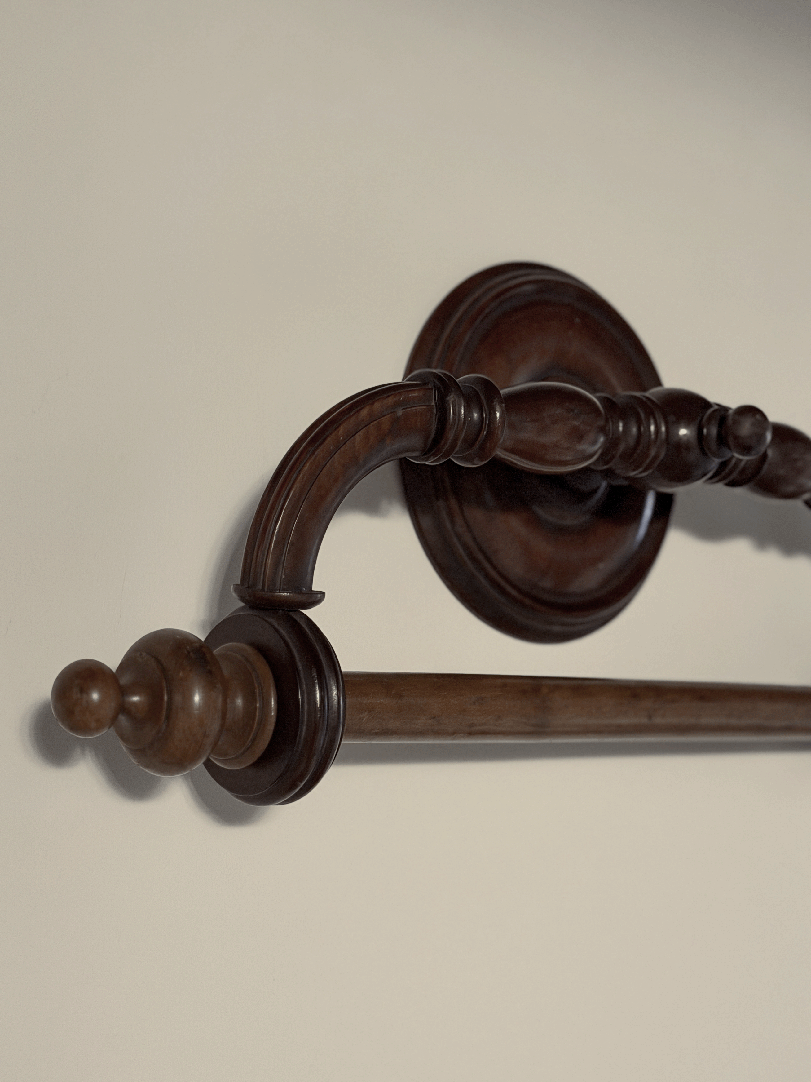 Antique French Mahogany Towel Rack, 1890-1910