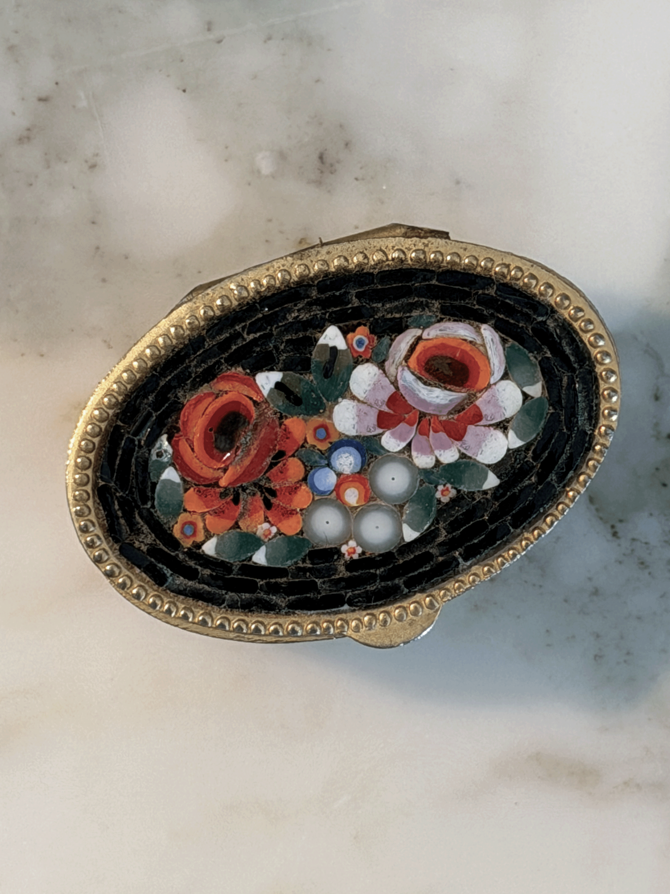 Vintage Italian Micro Mosaic Pill Box