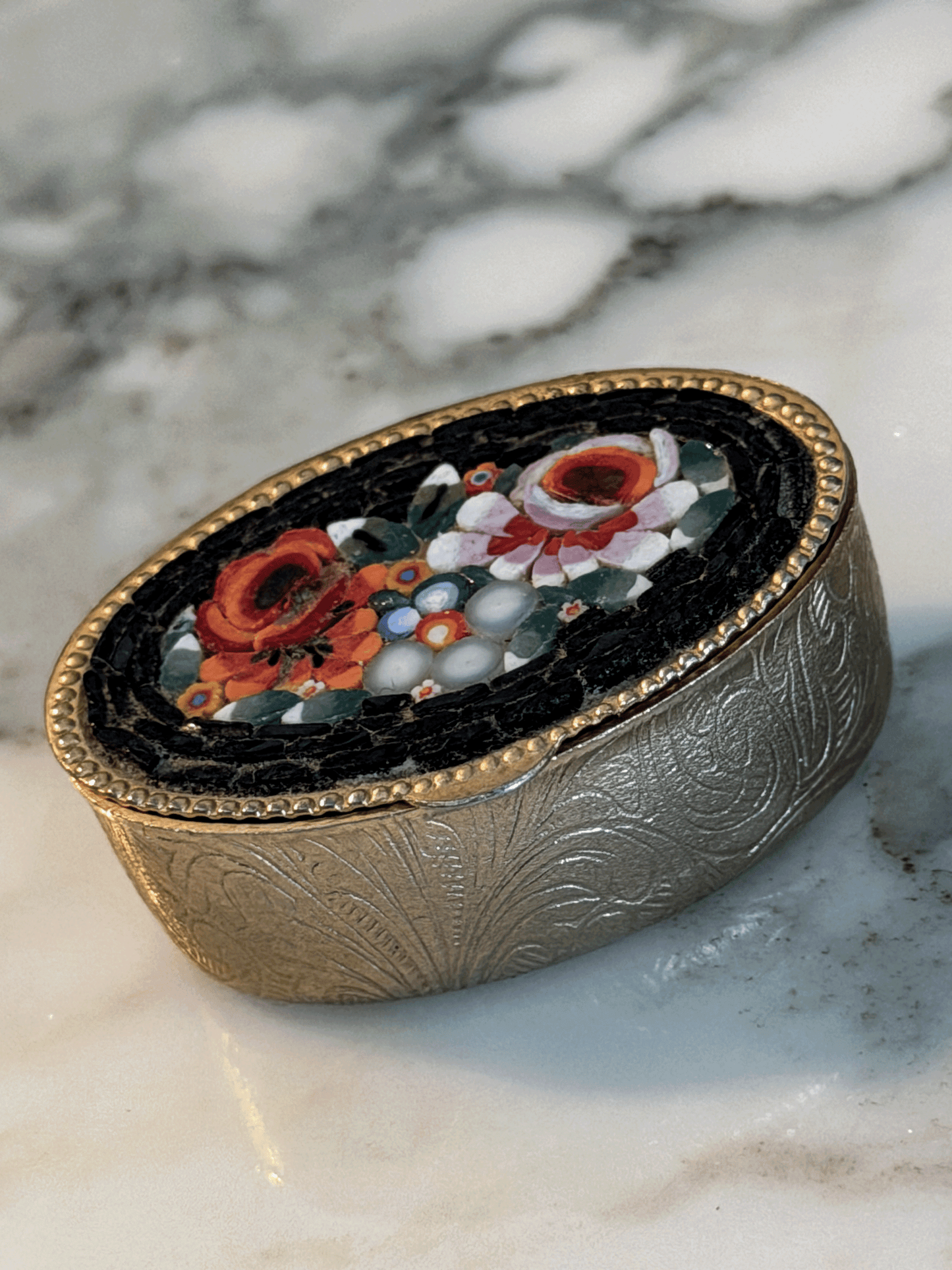 Vintage Italian Micro Mosaic Pill Box