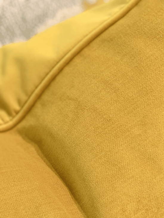 Velvet, Mustard - Square Throw Pillow
