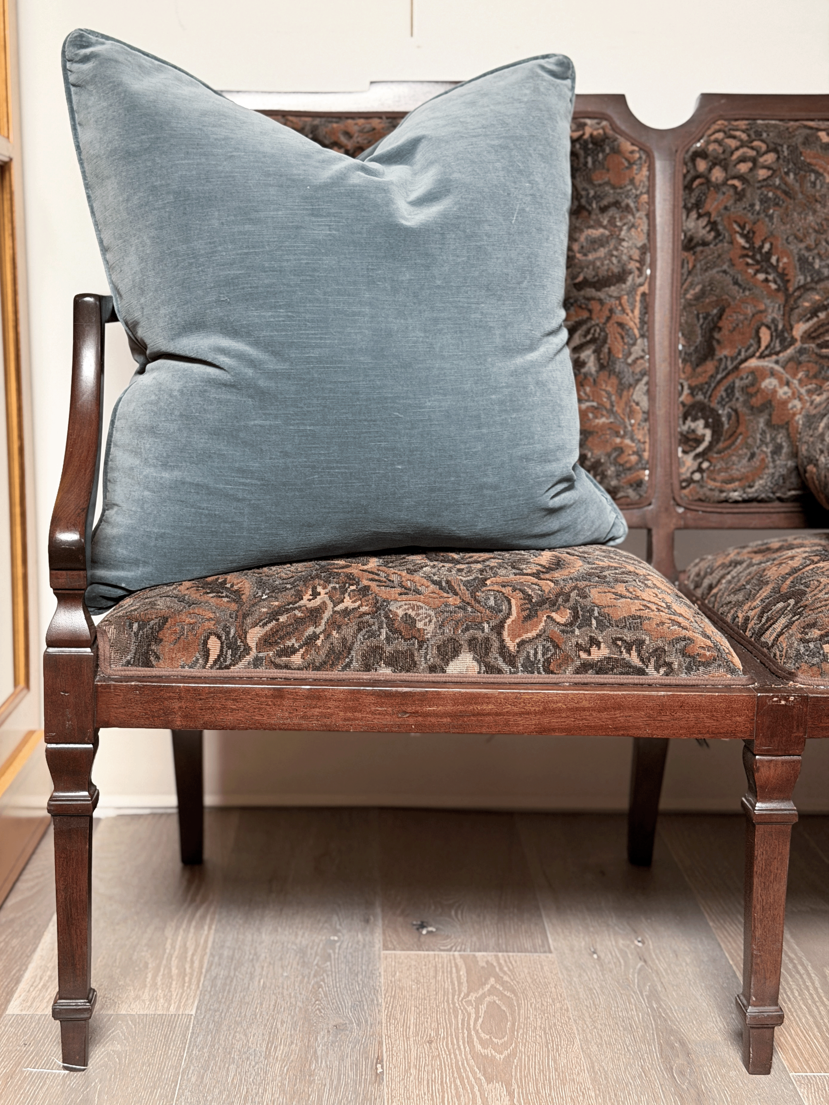 Velvet, Stormy Blue - Square Throw Pillow