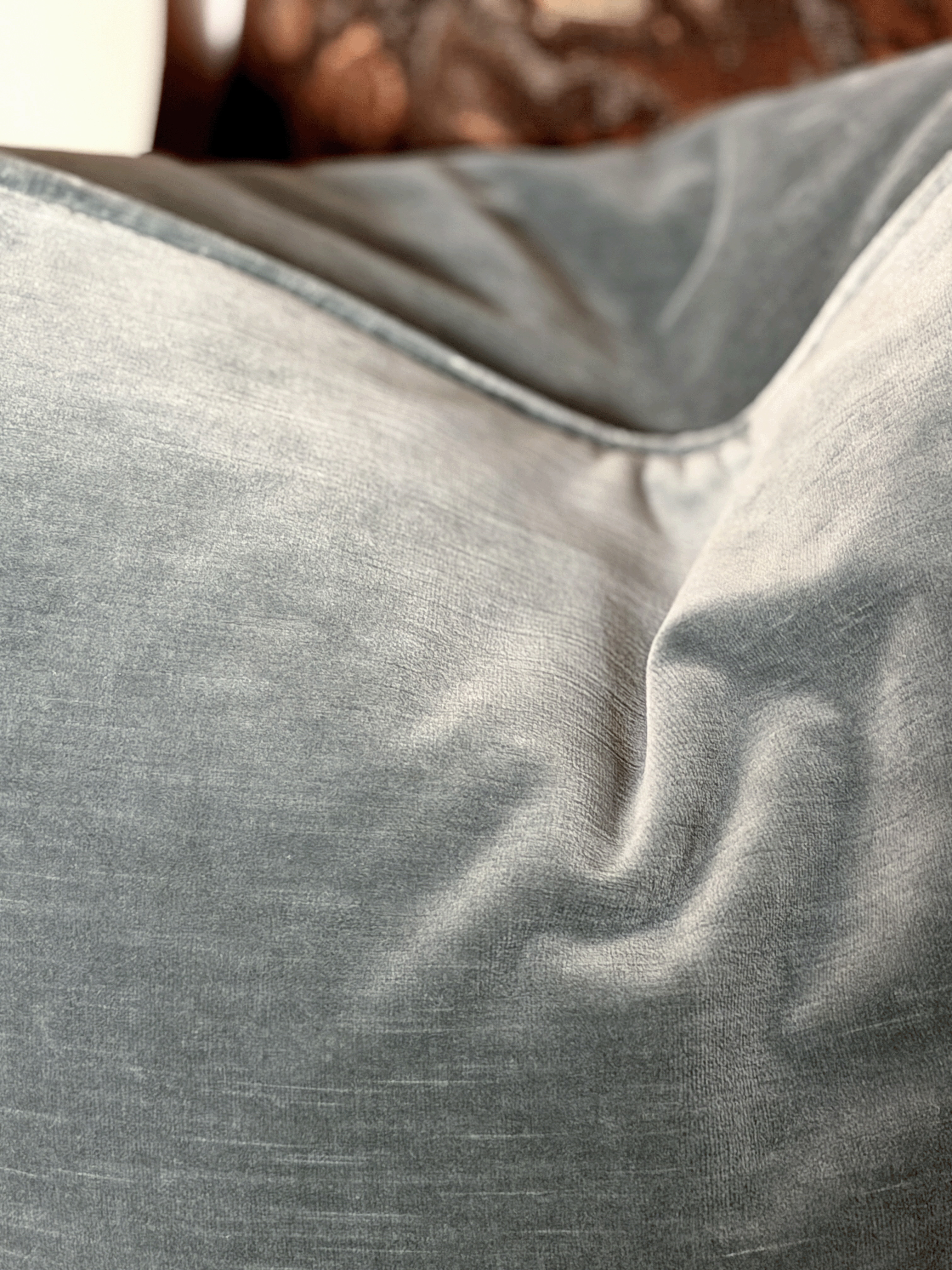 Velvet, Stormy Blue - Square Throw Pillow
