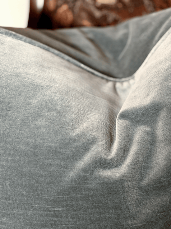 Velvet, Stormy Blue - Square Throw Pillow