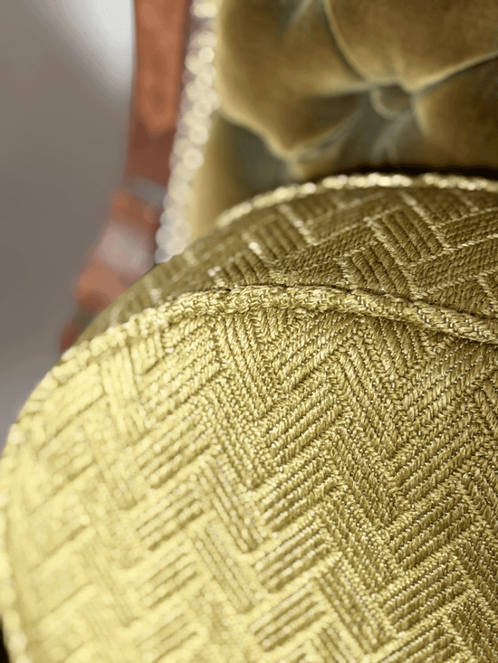 Herringbone, Chartreuse - Round Throw Pillow