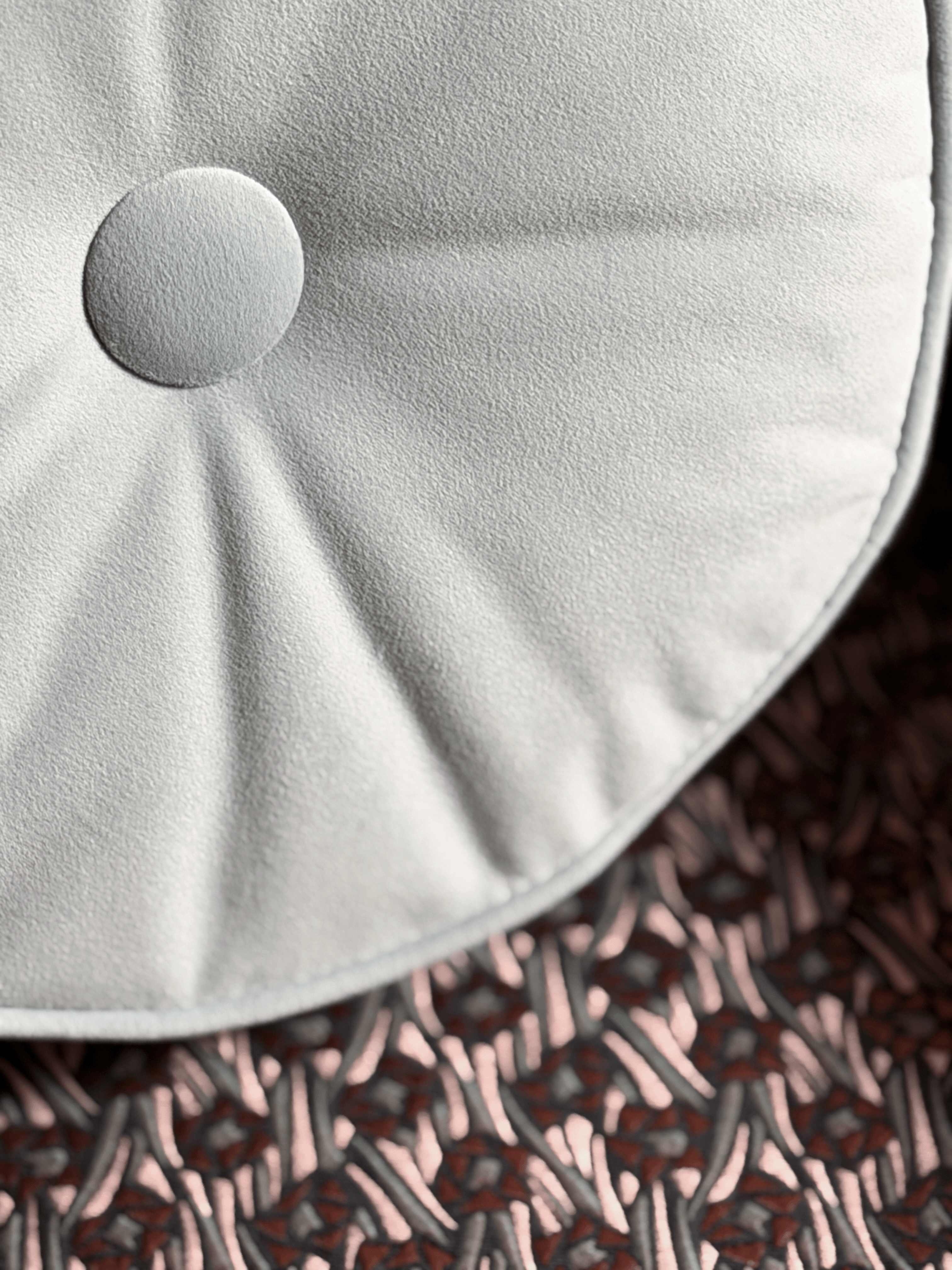 Sky Blue with Button – Round Throw Pillow