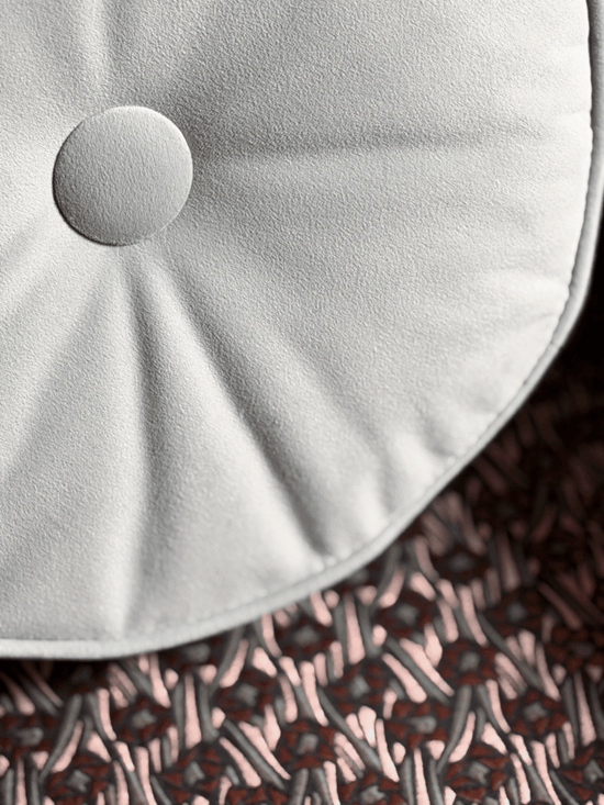 Sky Blue with Button – Round Throw Pillow