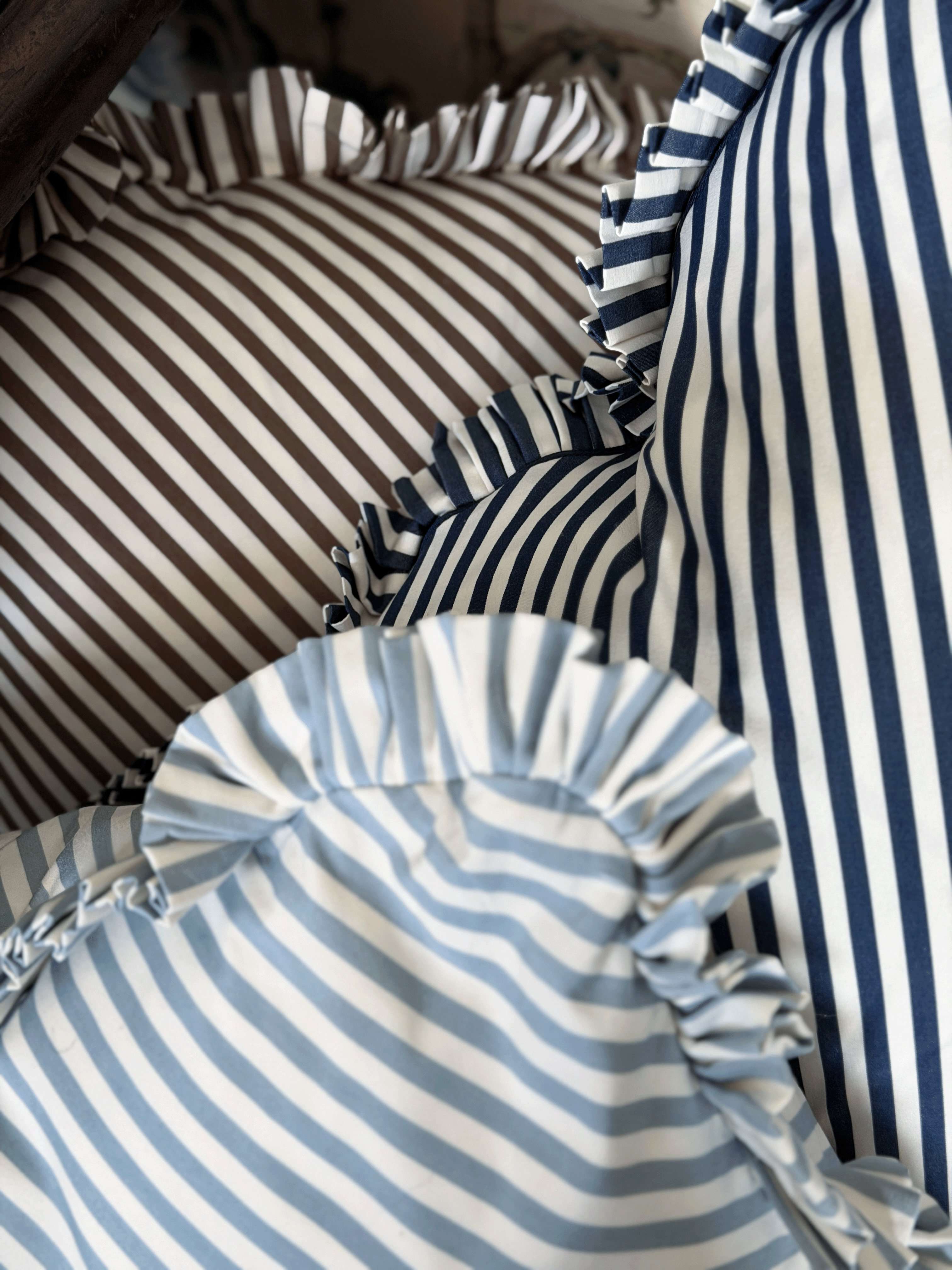 Brigitte, Navy - Square Throw Pillow