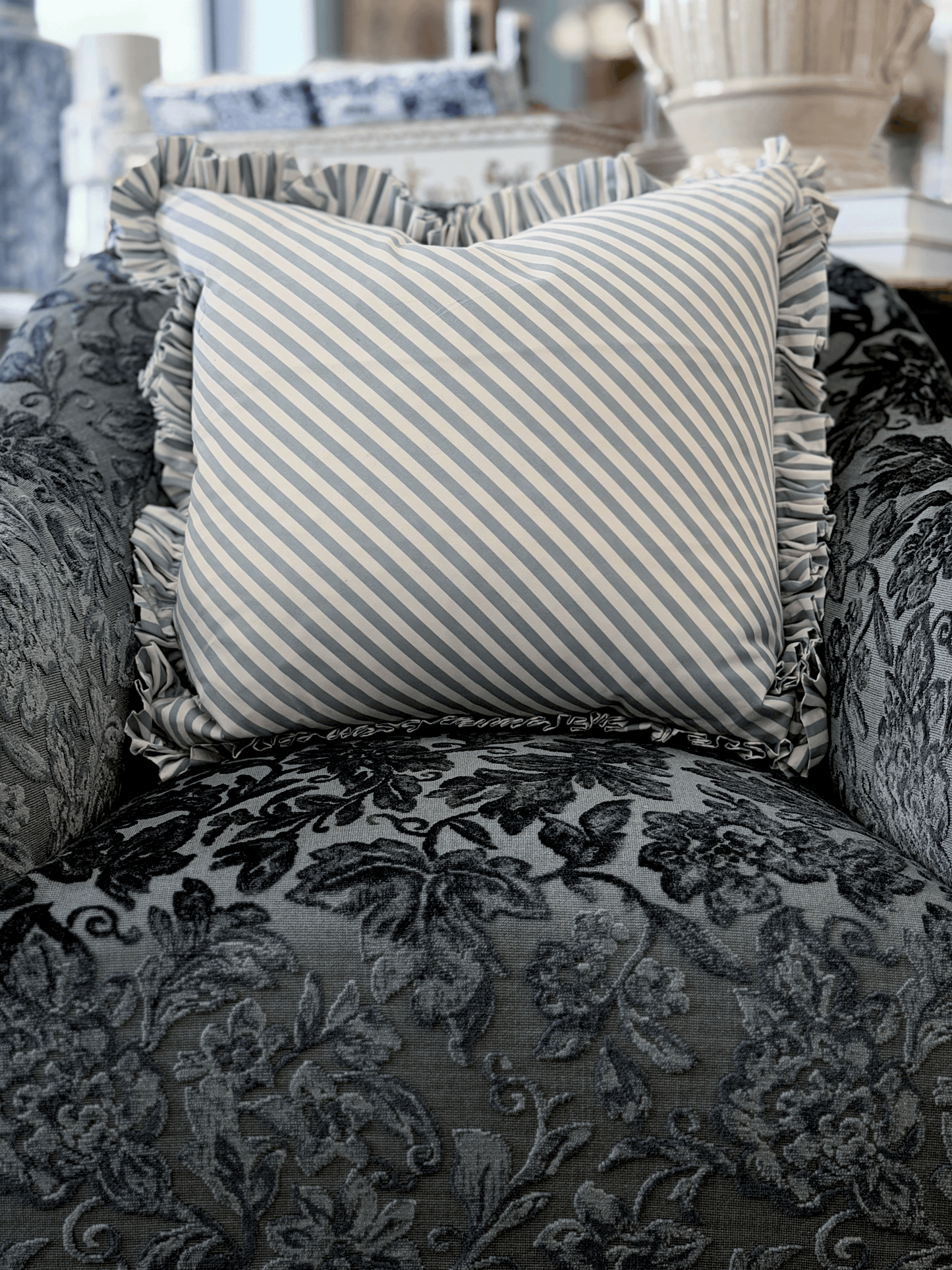 Brigitte, Sky - Square Throw Pillow