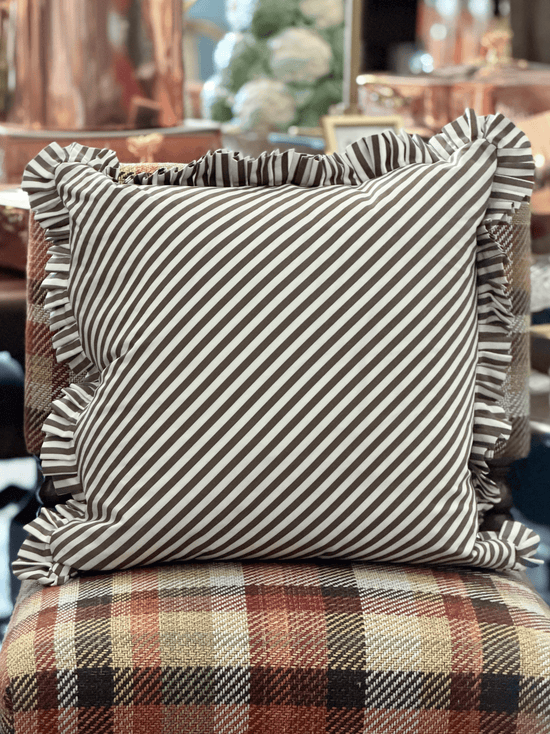 Brigitte, Brown - Square Throw Pillow