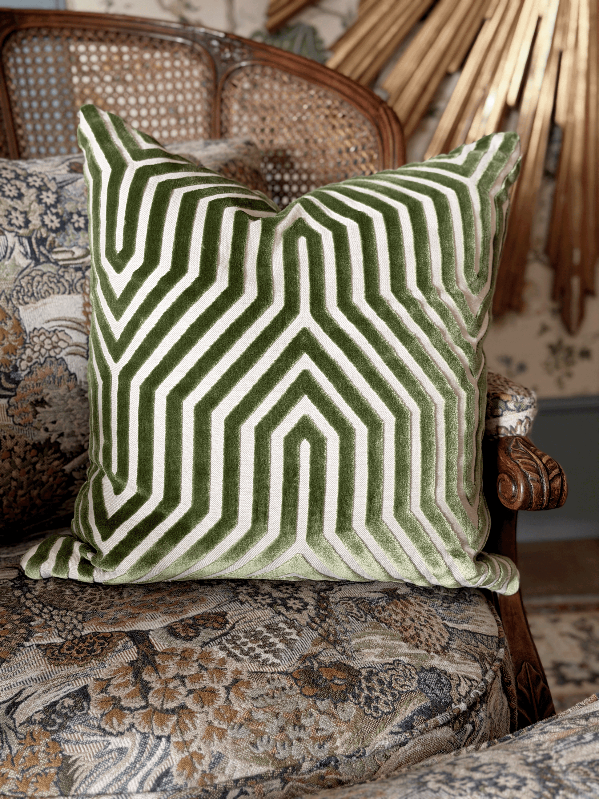 Vanderbilt, Lettuce - Square Throw Pillow