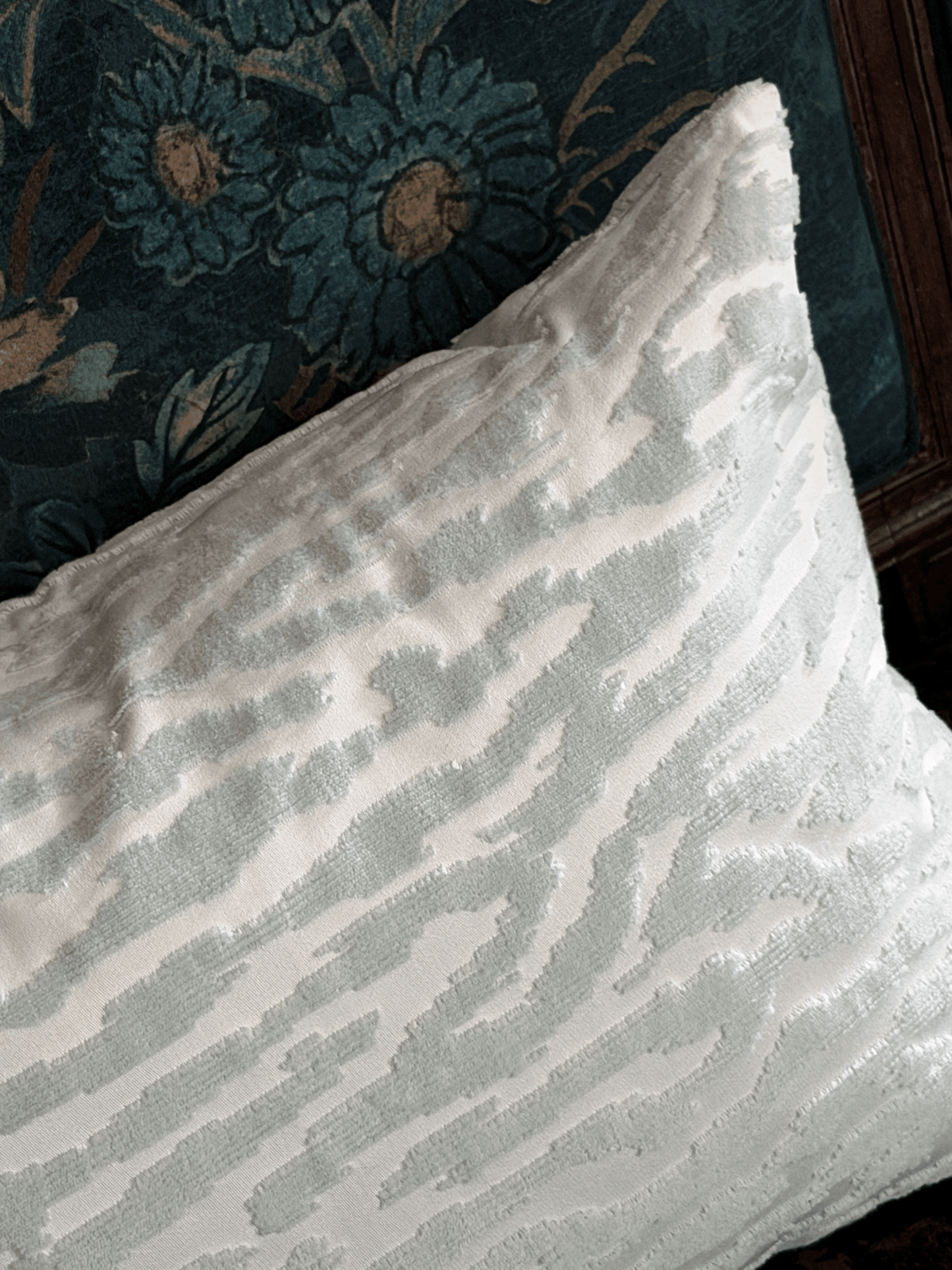 Thibaut Tadoba Velvet Pillow Cover in Robins Egg
