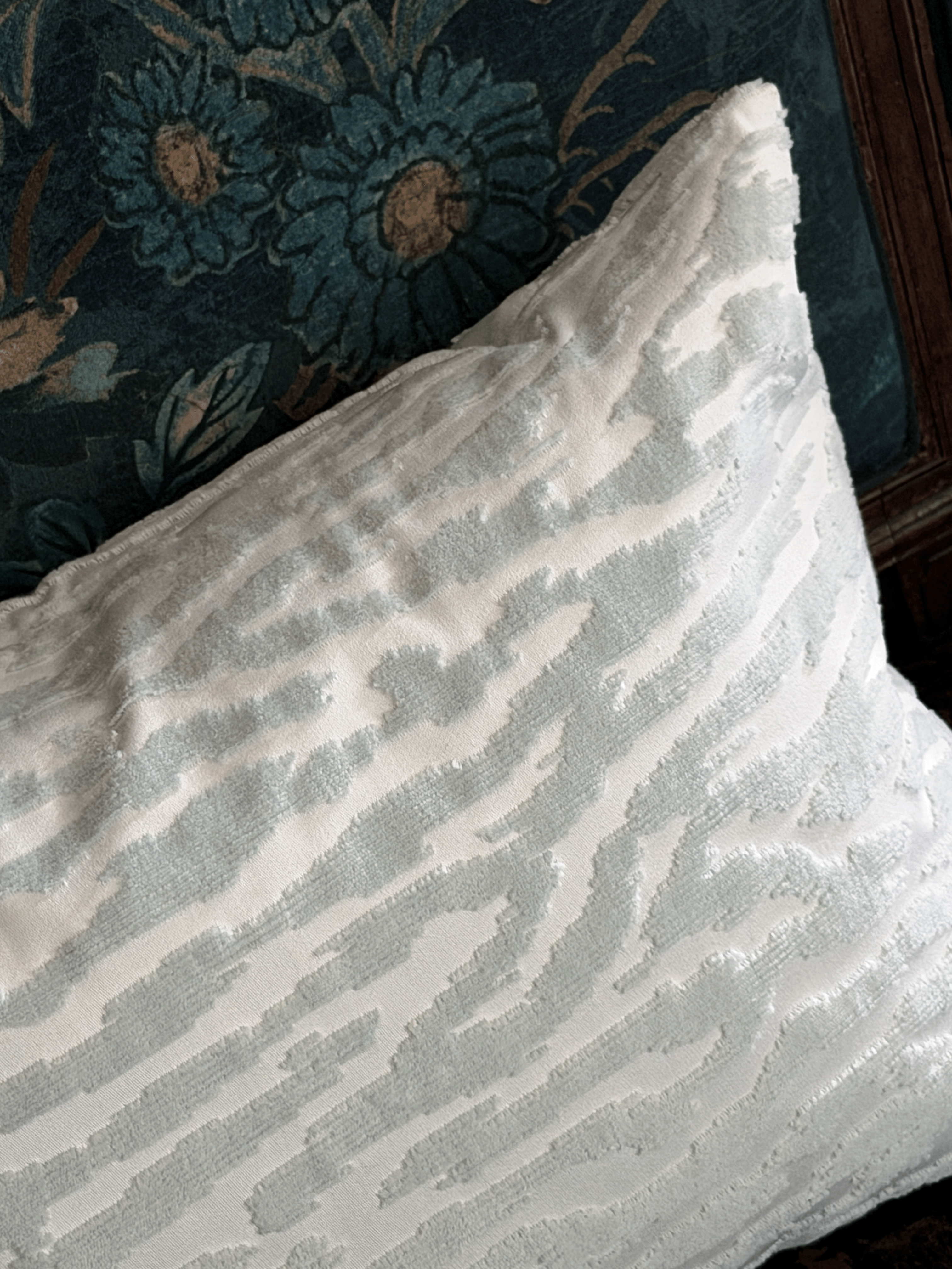 Thibaut Tadoba Velvet Pillow Cover in Robins Egg