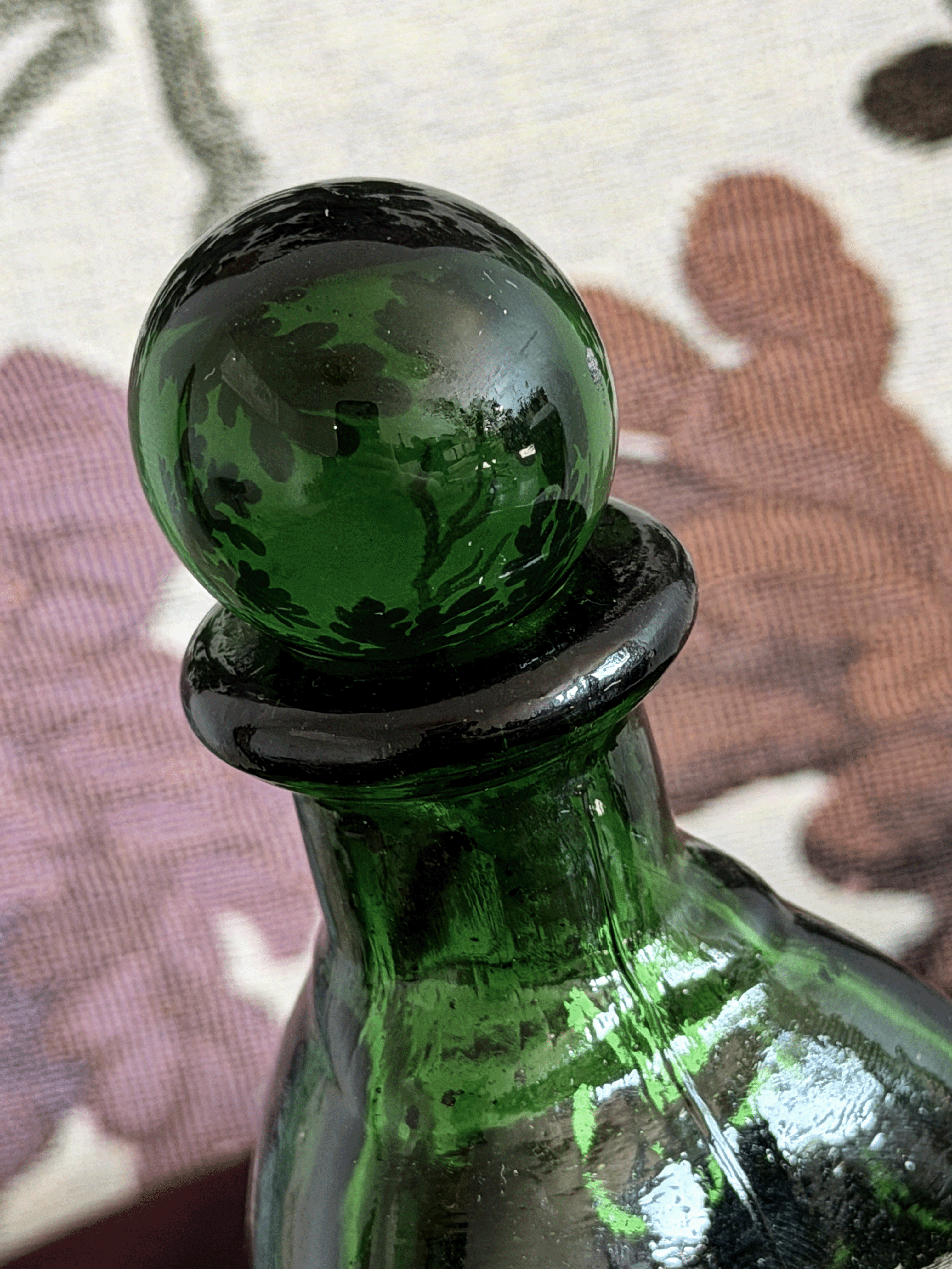 Vintage Emerald Green Perfume Bottle
