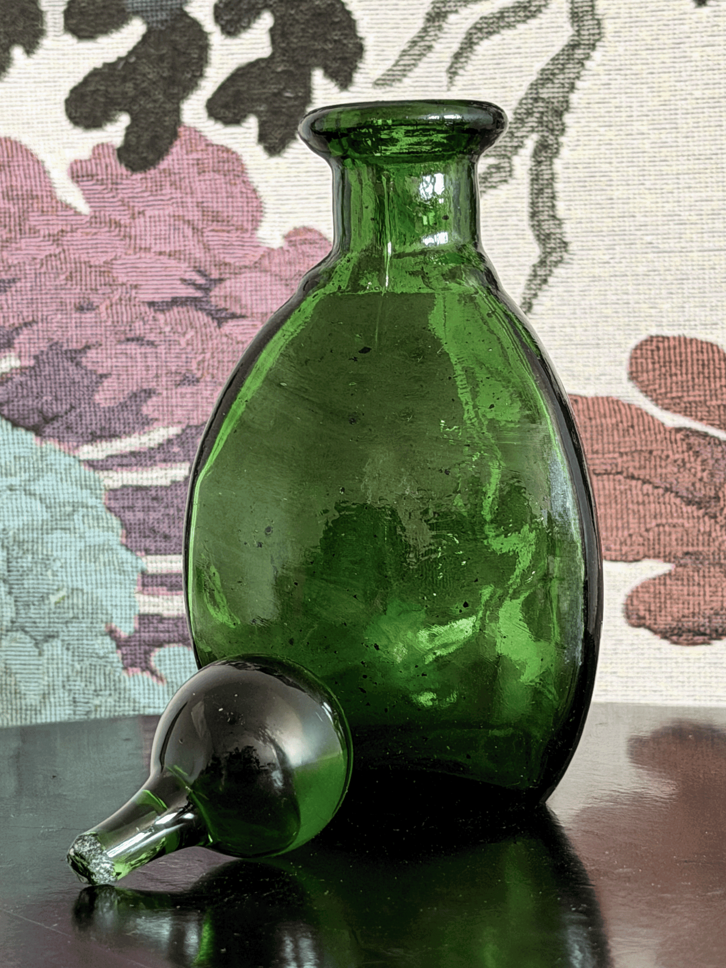 Vintage Emerald Green Perfume Bottle