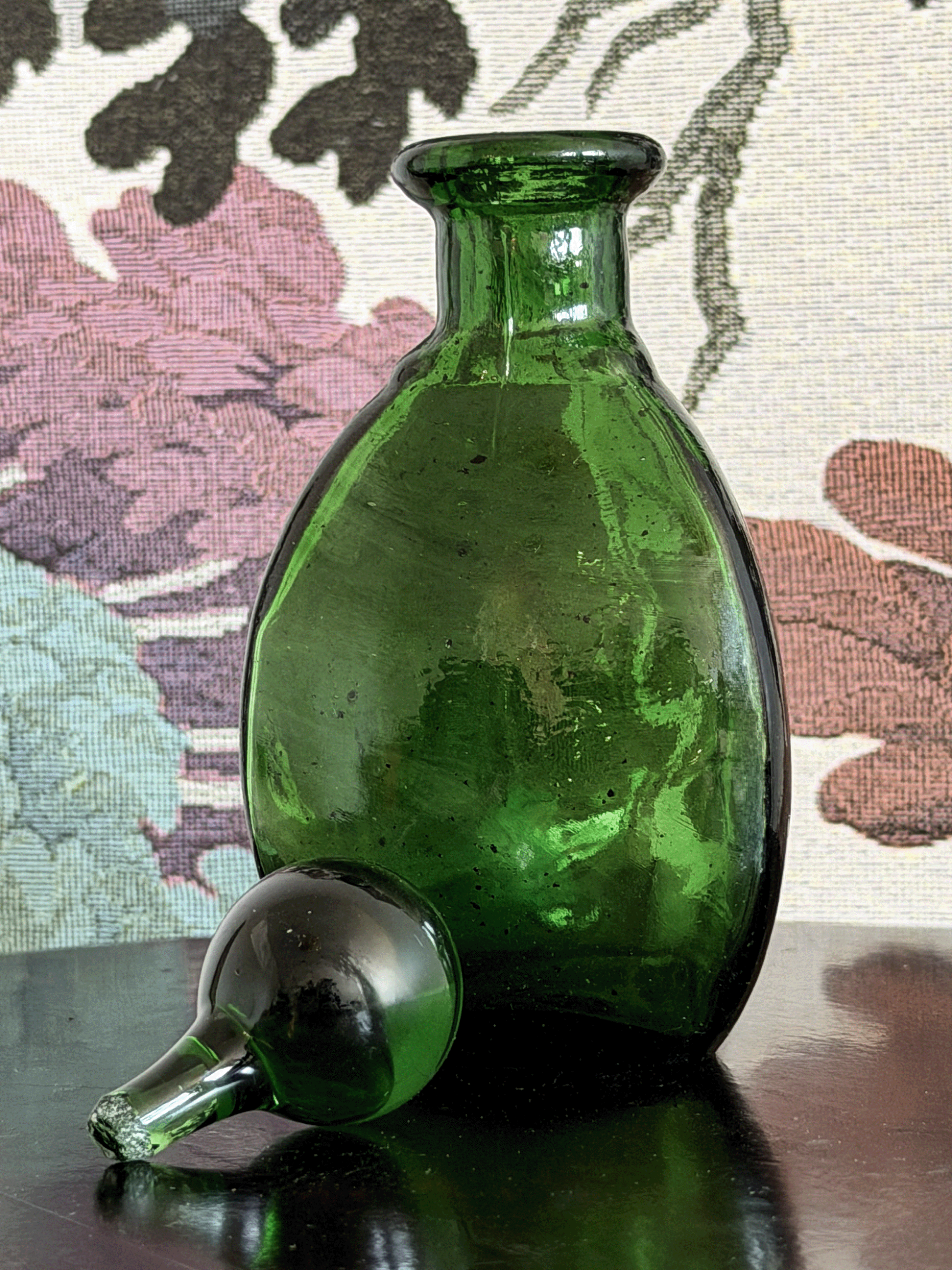 Vintage Emerald Green Perfume Bottle