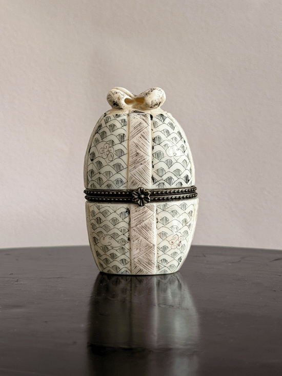 Hand-Carved Bone Trinket Boxes, with Boxes