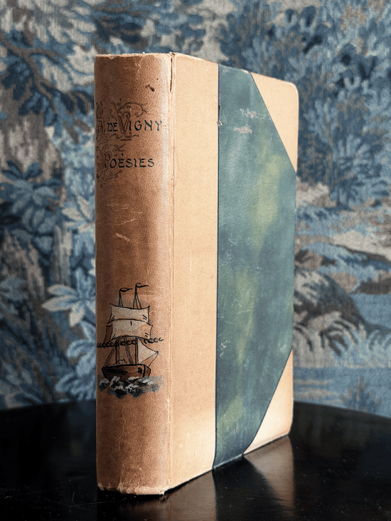 Hand-Painted "Alfred de Vigny Poésies" Leather Book
