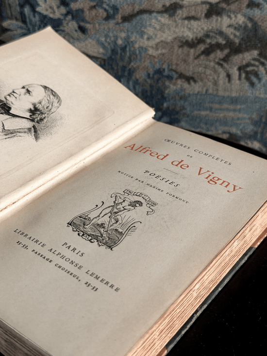 Hand-Painted "Alfred de Vigny Poésies" Leather Book
