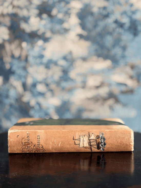 Hand-Painted "Alfred de Vigny Poésies" Leather Book