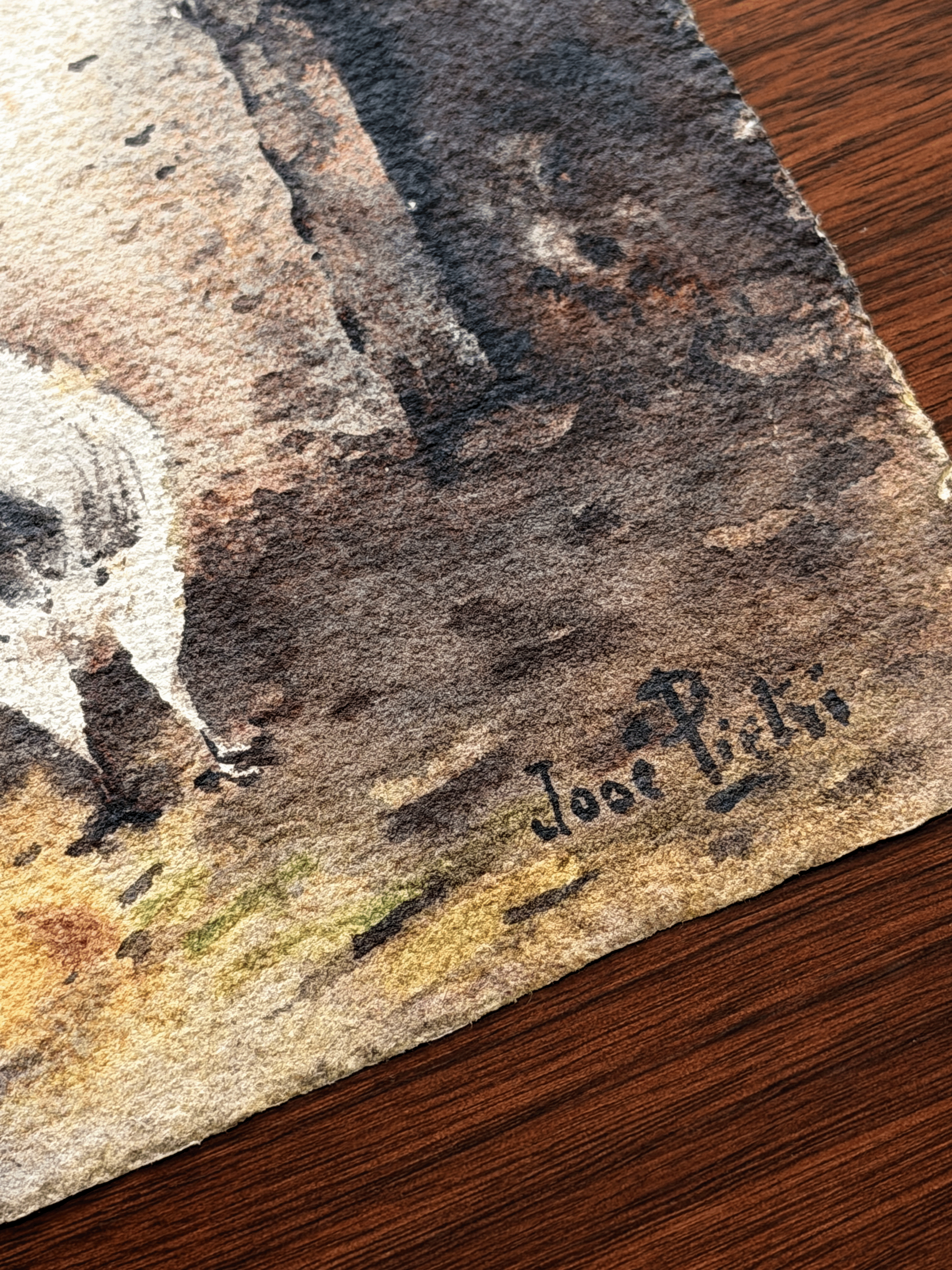 Original Jose Pietri Farmyard Watercolor