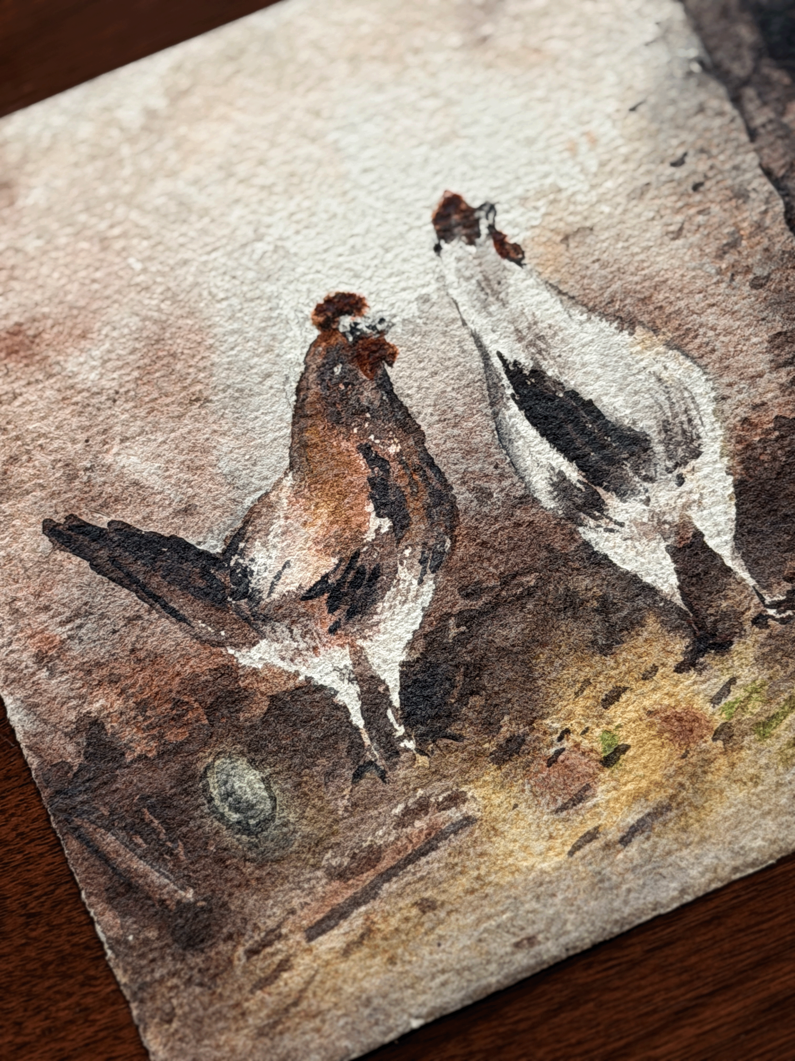 Original Jose Pietri Farmyard Watercolor