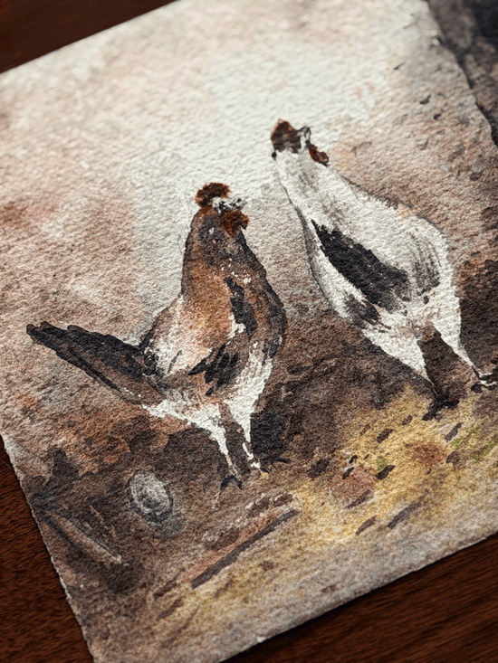 Original Jose Pietri Farmyard Watercolor
