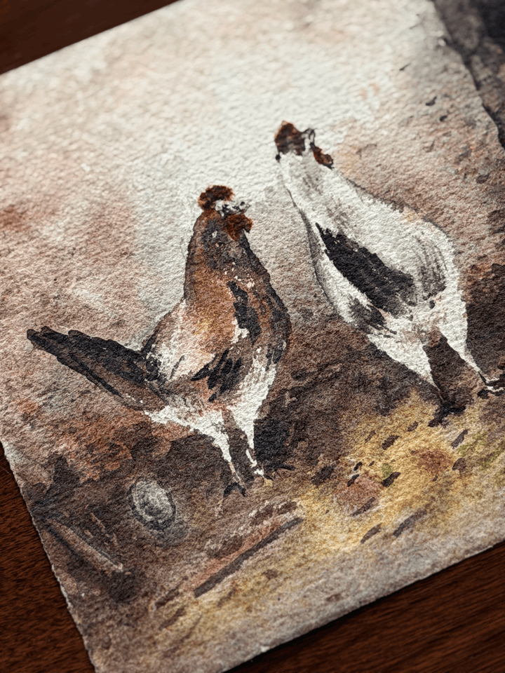 Original Jose Pietri Farmyard Watercolor