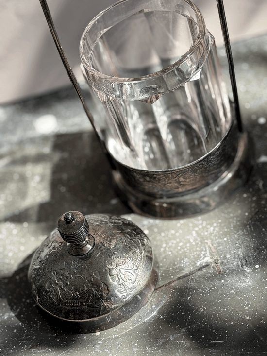 Victorian Silver-Plated Glass Pickle Castor